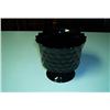 Fenton-Black Glass  Amethyst  Planter/Vase #1912917