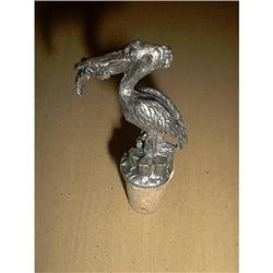Unique Pewter Pelican Bottle Cork Top #1913093