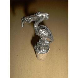 Unique Pewter Pelican Bottle Cork Top #1913093