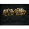 Pair Carnival Glass Ashtrays #1913193
