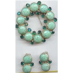 SALE Gigantic Wreath Pin and earrings #1913451