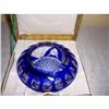 Image 1 : Old Cobalt Blue Bohemian Crystal Ashtray #1913719