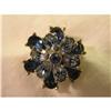 Image 1 : Vintage Blue Flower Rhinestone Pin or Brooch #1913896