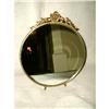 Victorian Vanity Mirror Brass Round Beveled #1918689