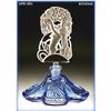 Image 1 : CZECH PERFUME BOTTLE BLUE NYMPH w FLOWERS #1918970