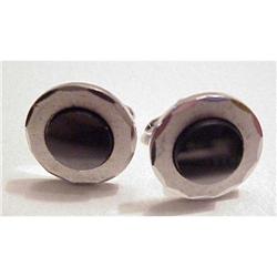 40's Deco Silver-tone Gents Cufflinks #1937444