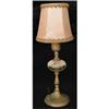 Image 1 : Brass & Glass w/ Silk Shade Table lamp #1937965