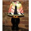Image 1 : Black Amethyst Glass Lamp & Custom Shade #1938155