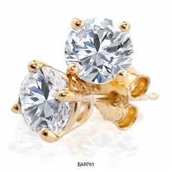 2 carats ROUND DIAMOND gold stud earrings STUDS#1938295