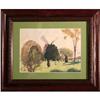Image 1 : Windmill Landscape Original Watercolor #1946166