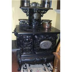 Antique Prizer Ornate Cast Iron Wood Cook Stove#1946179