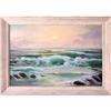 Image 1 : ORIG OIL PAINTING SEASCAPE WAVES & BOULDERS #1946412