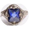 Image 1 : TREMENDOUS 10kt gold BLUE stone DECO Ring #1946705