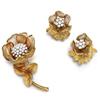 18K French Mesh Brooch & Earrings Suite #1965076