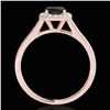 Image 2 : 1.11 ctw Certified VS Black Diamond Solitaire Halo Ring 10k Rose Gold - REF-39H5R