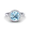 Image 1 : 2.70 ctw Sky Blue Topaz & Micro VS/SI Diamond Ring 18k White Gold - REF-38A2N