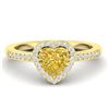 Image 1 : 1 ctw Citrine & Micro Pave Ring Heart Halo 14k Yellow Gold - REF-26N2F