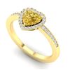 Image 2 : 1 ctw Citrine & Micro Pave Ring Heart Halo 14k Yellow Gold - REF-26N2F