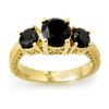 Image 1 : 2.50 ctw VS Black Diamond 3 Stone Ring 14k Yellow Gold - REF-52F4M
