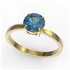 Image 2 : 2 ctw London Blue Topaz Engagment Ring 18k Yellow Gold - REF-23H2R