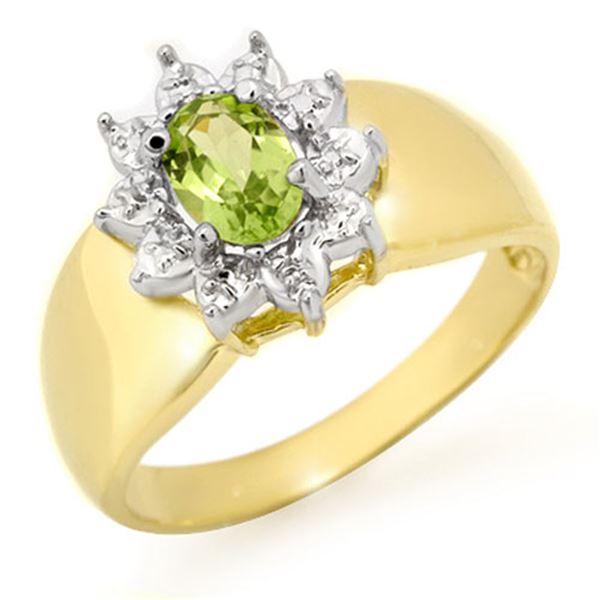 0.46 ctw Peridot Ring 10k Yellow Gold - REF-11H5R