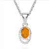 Image 2 : 1.25 ctw Citrine & Micro Pave VS/SI Diamond Necklace 10k White Gold - REF-18X4A