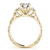 Image 3 : 0.89 ctw VS/SI Diamond 3 Stone 2pc Wedding Set 14k Yellow Gold - REF-89Y9X