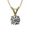 Image 1 : 0.55 ctw Certified Quality Diamond Solitaire Necklace 10k Yellow Gold - REF-40H8R