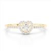 Image 1 : 0.33 ctw Micro Pave VS/SI Diamond Heart Ring 18k Yellow Gold - REF-25H2R