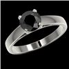 Image 2 : 1.25 ctw Fancy Black Diamond Solitaire Engagment Ring 10k White Gold - REF-26X6A