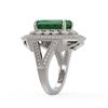 Image 3 : 7.11 ctw Certified Emerald & Diamond Victorian Ring 14K White Gold - REF-178W2H