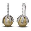 Image 2 : 1.5 ctw Diamond & Pearl Earrings 18K White Gold - REF-155N3F