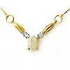 Image 1 : 1.30 ctw Opal & Diamond Necklace 10k Yellow Gold - REF-16R2K