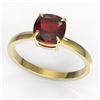 Image 2 : 1.50 ctw Cushion Cut Garnet Designer Engagment Ring 18k Yellow Gold - REF-25X2A