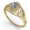 Image 2 : 0.50 ctw VS/SI Oval Diamond Engagment Ring Art Deco 18k Yellow Gold - REF-104A8N