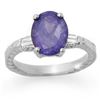 Image 1 : 3.70 ctw Tanzanite & Diamond Ring 14k White Gold - REF-116A8N