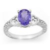 Image 1 : 2.42 ctw Tanzanite & Diamond Ring 18k White Gold - REF-76N2F