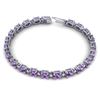 Image 2 : 19.7 ctw Amethyst & VS/SI Diamond Eternity Bracelet 10k White Gold - REF-104H2R