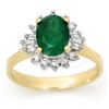 Image 1 : 1.78 ctw Emerald & Diamond Ring 14k Yellow Gold - REF-34N9F