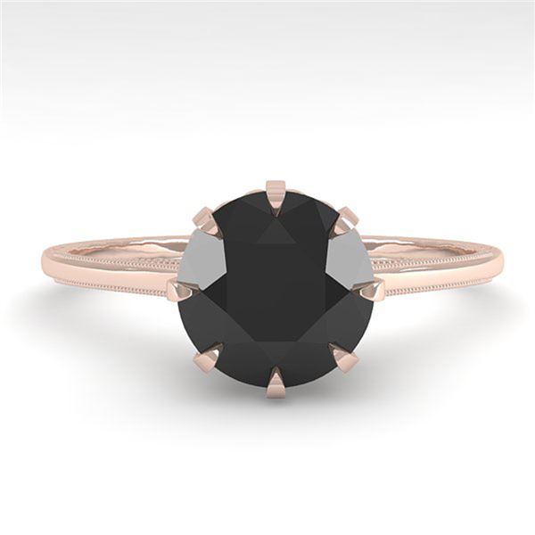 1.50 ctw Black Certified Diamond Engagment Ring 18k Rose Gold - REF-66H2R