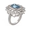 Image 1 : 5.33 ctw Blue Topaz & Diamond Ring 18K White Gold - REF-140W9H