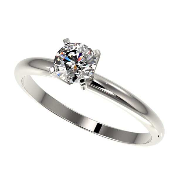 0.54 ctw Certified Quality Diamond Engagment Ring 10k White Gold - REF-40G8W