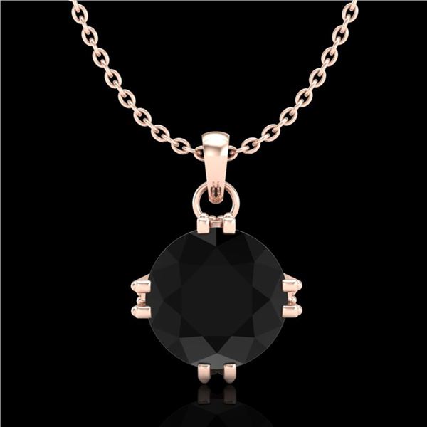 1 ctw Fancy Black Diamond Art Deco Stud Necklace 18k Rose Gold - REF-52H3R