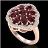 Image 1 : 3 ctw Garnet & VS/SI Diamond Cluster Designer Ring 10k Rose Gold - REF-49K3Y