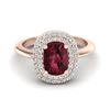 Image 1 : 2.50 ctw Garnet With Micro VS/SI Diamond Ring Halo 14k Rose Gold - REF-49X5A