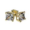 Image 3 : 1 ctw Certified VS/SI Quality Princess Diamond Stud Earrings 10k Yellow Gold - REF-120M3G