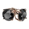 Image 3 : 3.18 ctw Fancy Black Diamond Solitaire Stud Earrings 10k Rose Gold - REF-60X3A