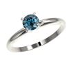 Image 2 : 0.50 ctw Certified Intense Blue Diamond Engagment Ring 10k White Gold - REF-47H9R