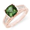 Image 1 : 3.0 ctw Green Tourmaline & Diamond Ring 14k Rose Gold - REF-87W6H