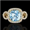 Image 1 : 3.75 ctw TOPAZ & Micro VS/SI Diamond Certified Ring 18k Yellow Gold - REF-50G4W
